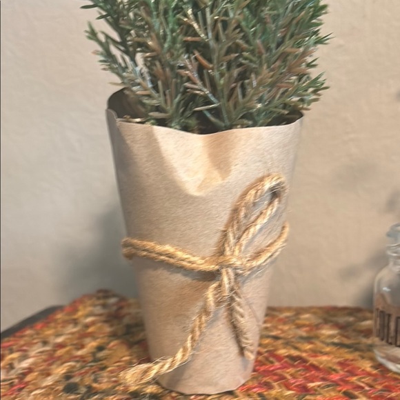 Green Faux Plant in Tan Paper Wrap - Picture 10 of 10